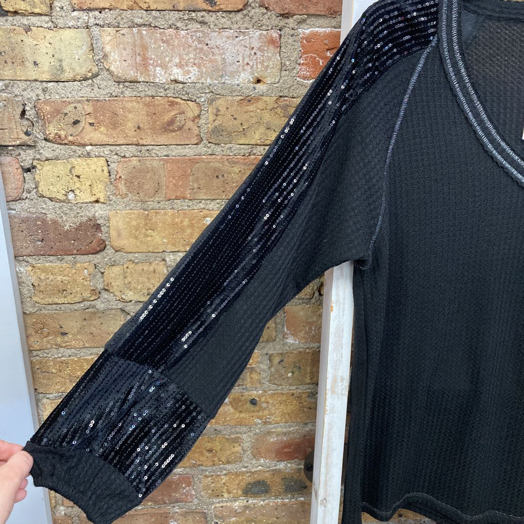 NWT Top Brushed Waffle LS