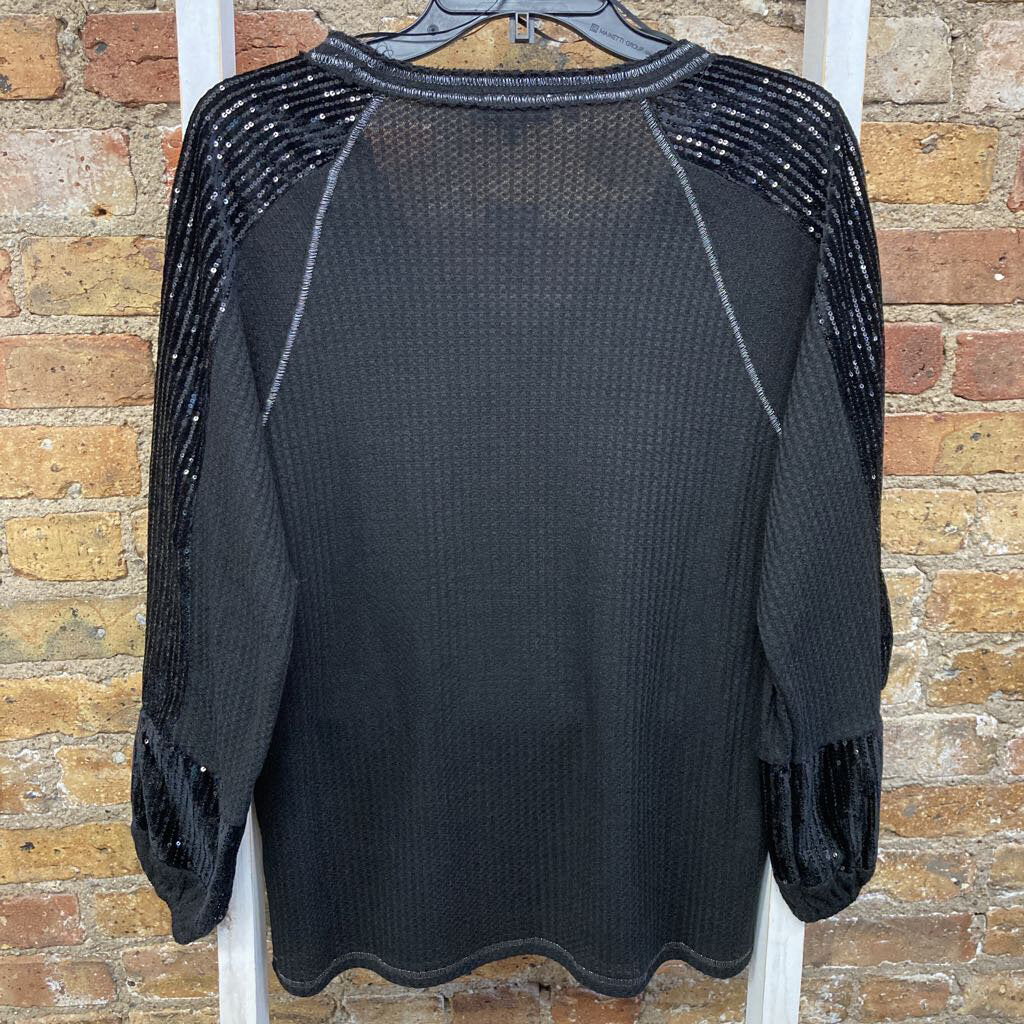 NWT Top Brushed Waffle LS