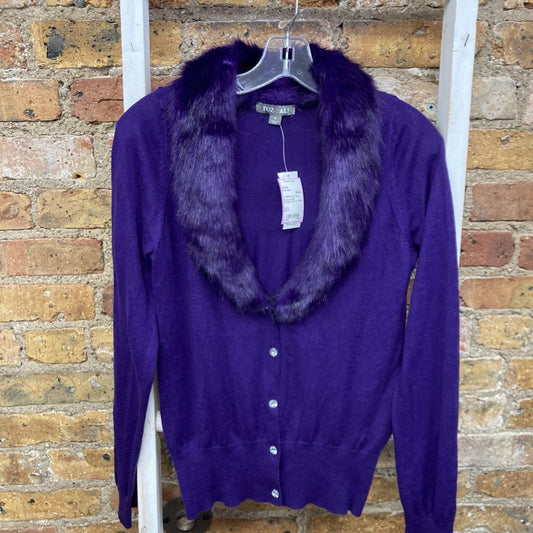 NWT Cardigan Faux Fur Collar