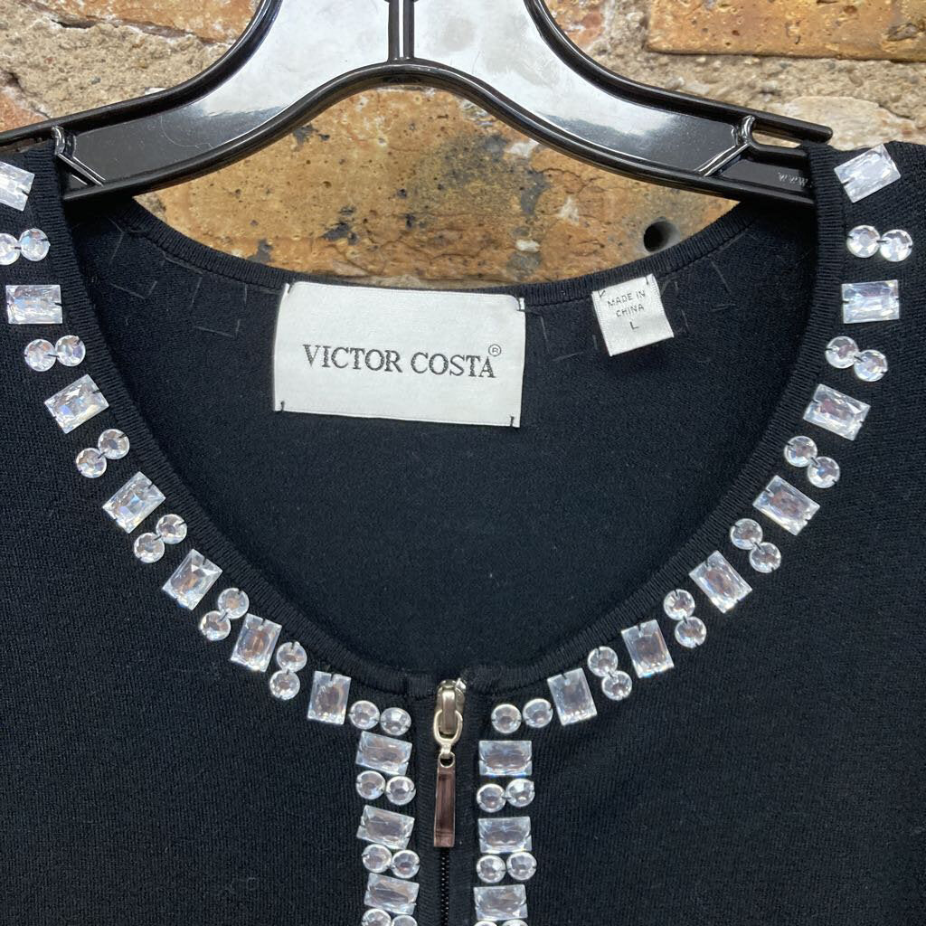 Zip Up Cardigan Rhinestones