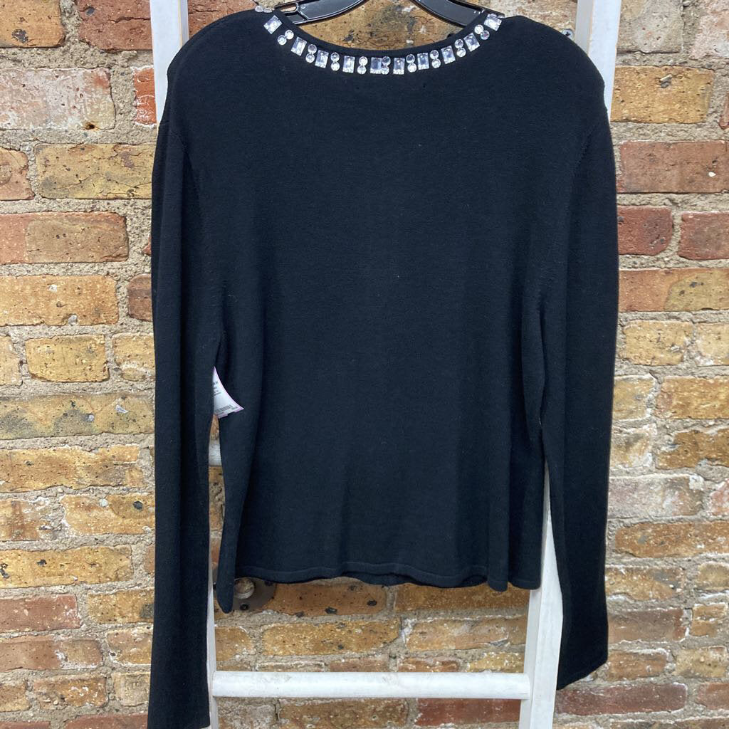 Zip Up Cardigan Rhinestones