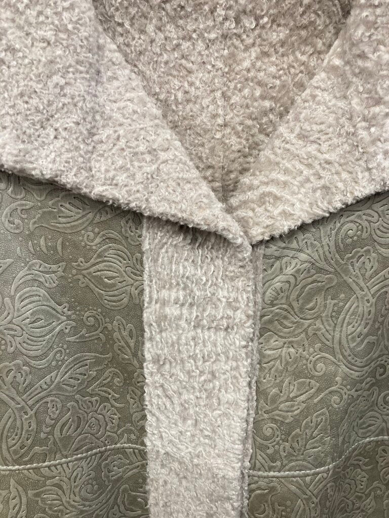 Reversible Embossed Leather Lambs Wool Coat