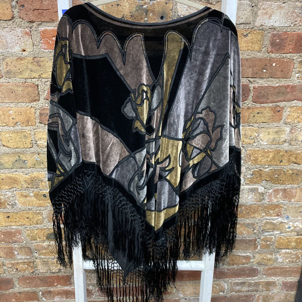 Poncho Fringe/Velvet
