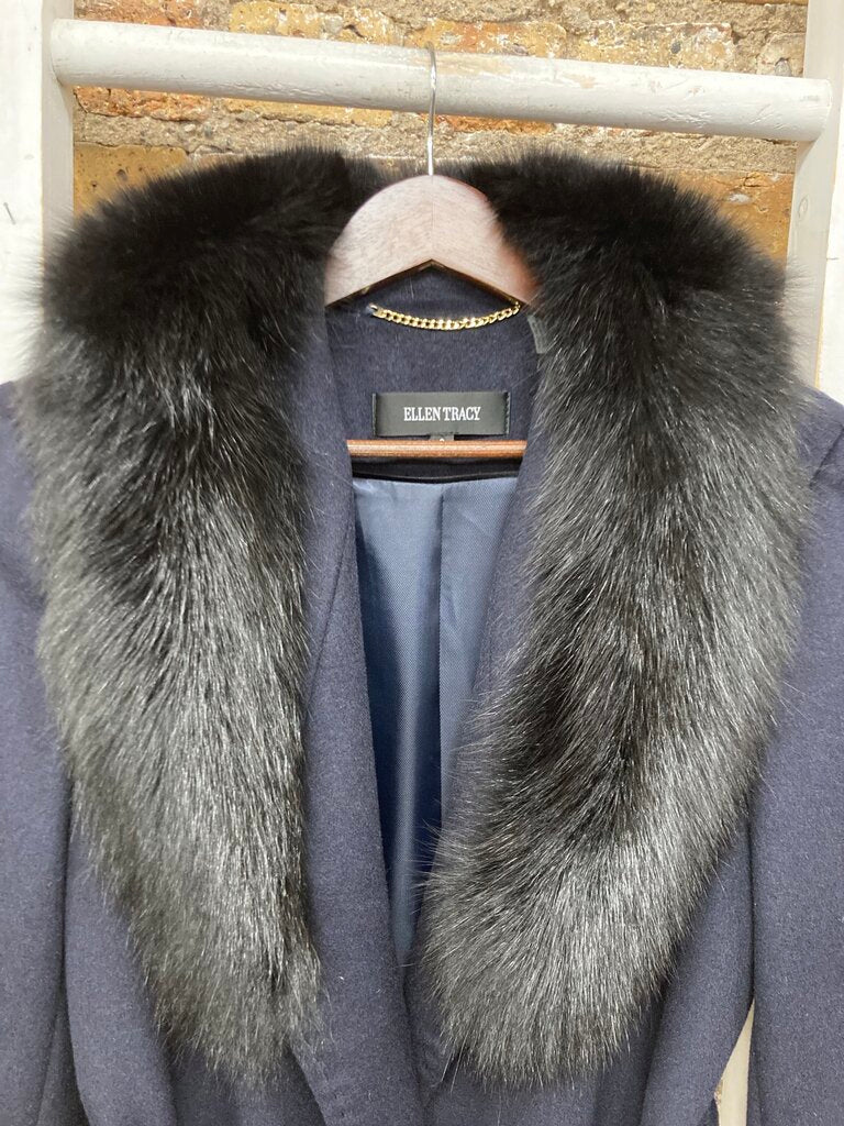 Wool Coat w/Fox Collar