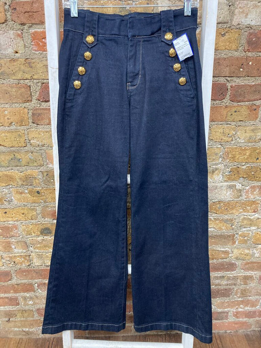 Wide Leg Jeans Gold Buttons