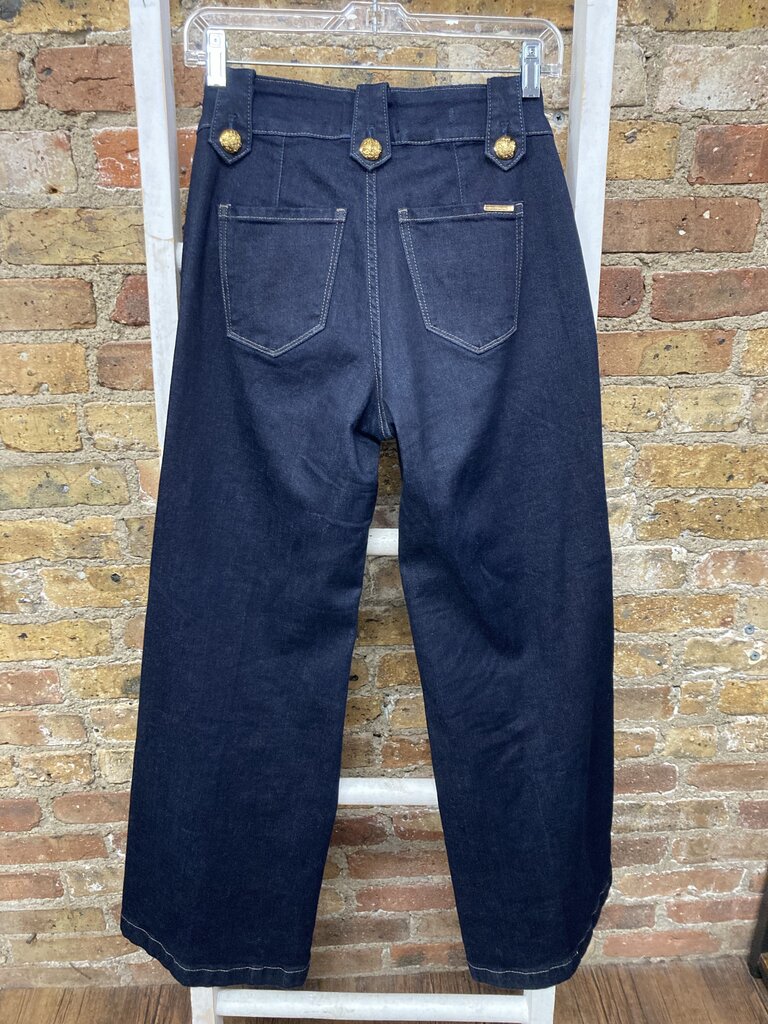 Wide Leg Jeans Gold Buttons