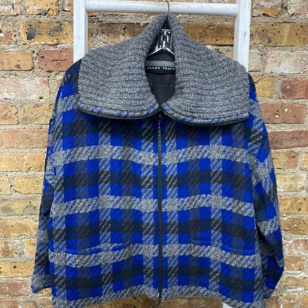 Jacket Plaid Chunky Collar