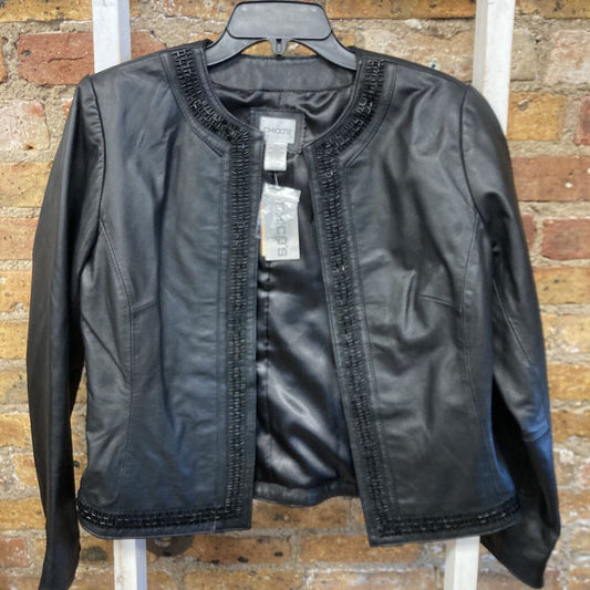 NWT Leather Jacket Bead Detail