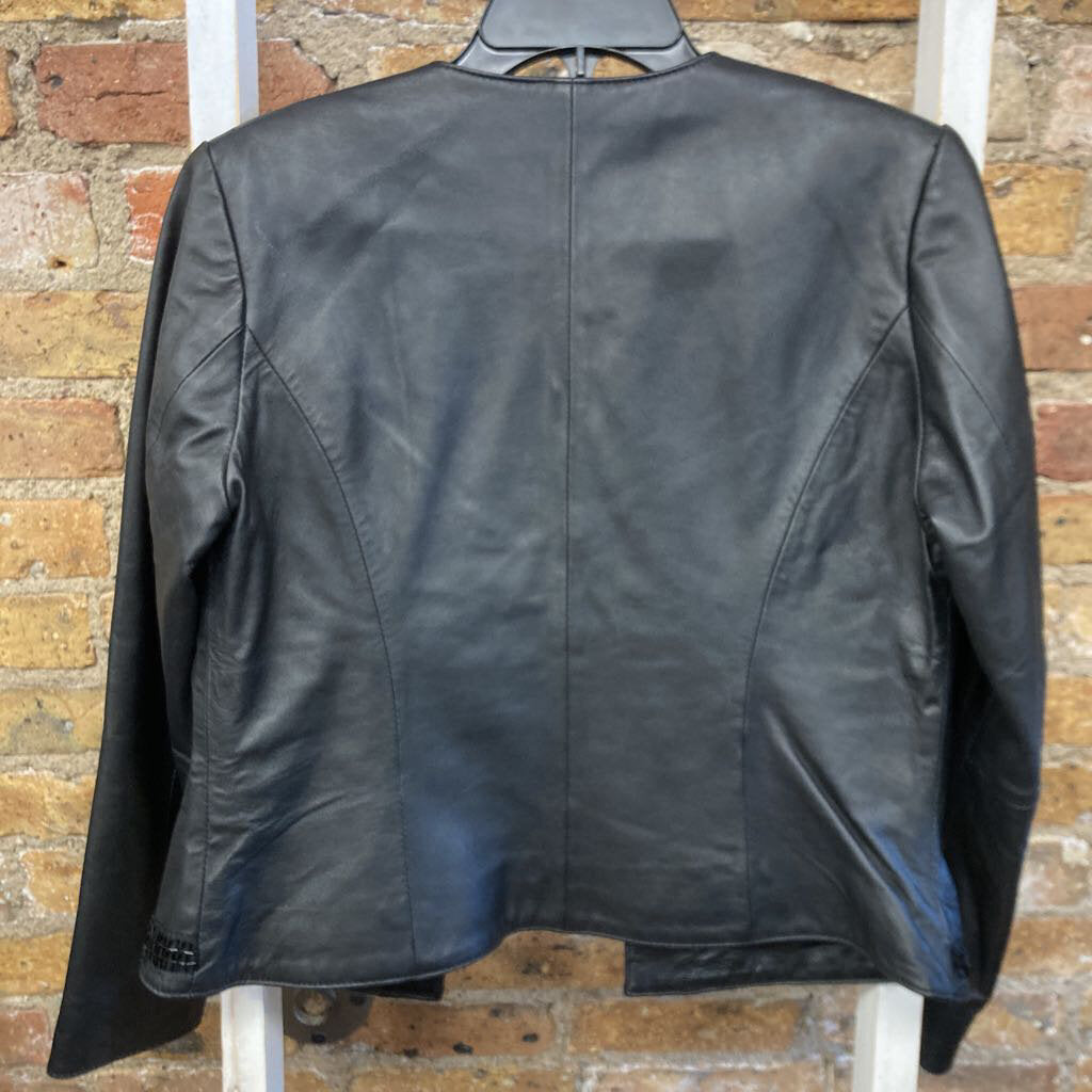 NWT Leather Jacket Bead Detail