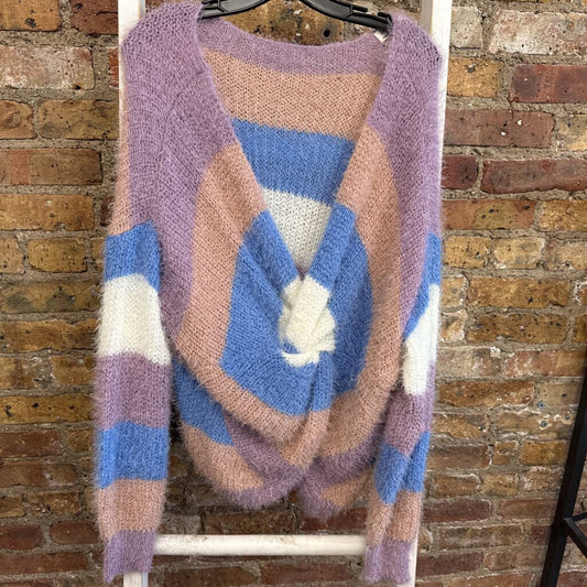 Furry Stripe Twist Sweater