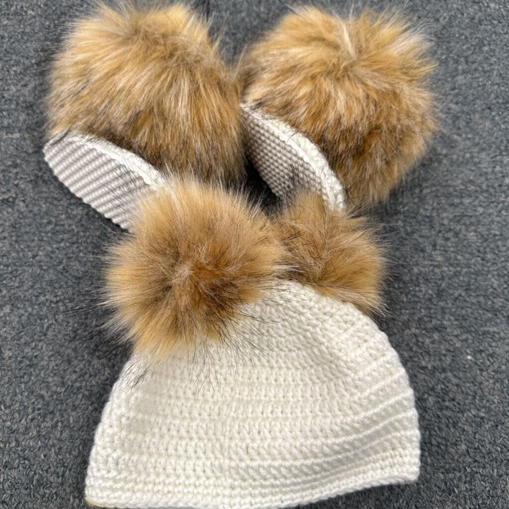 3 PC Winter Hat & Boots Faux Fur Lined