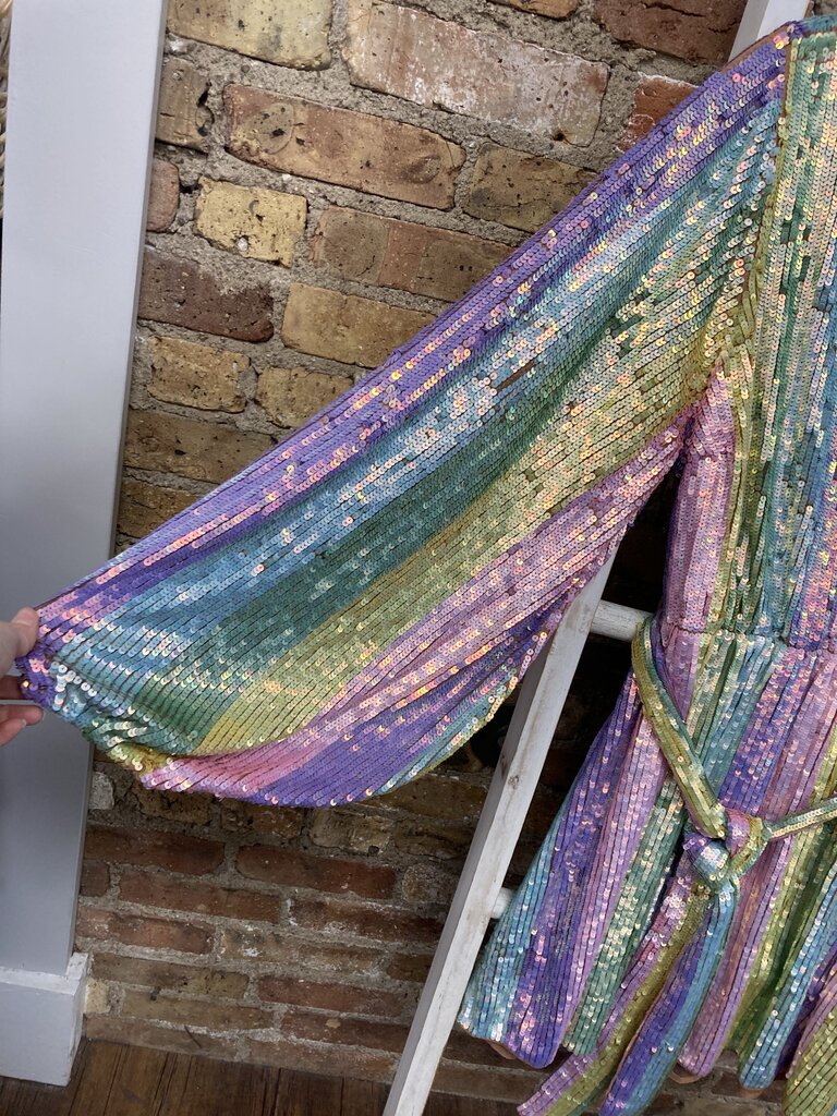 Rainbow Sequin LS Dress
