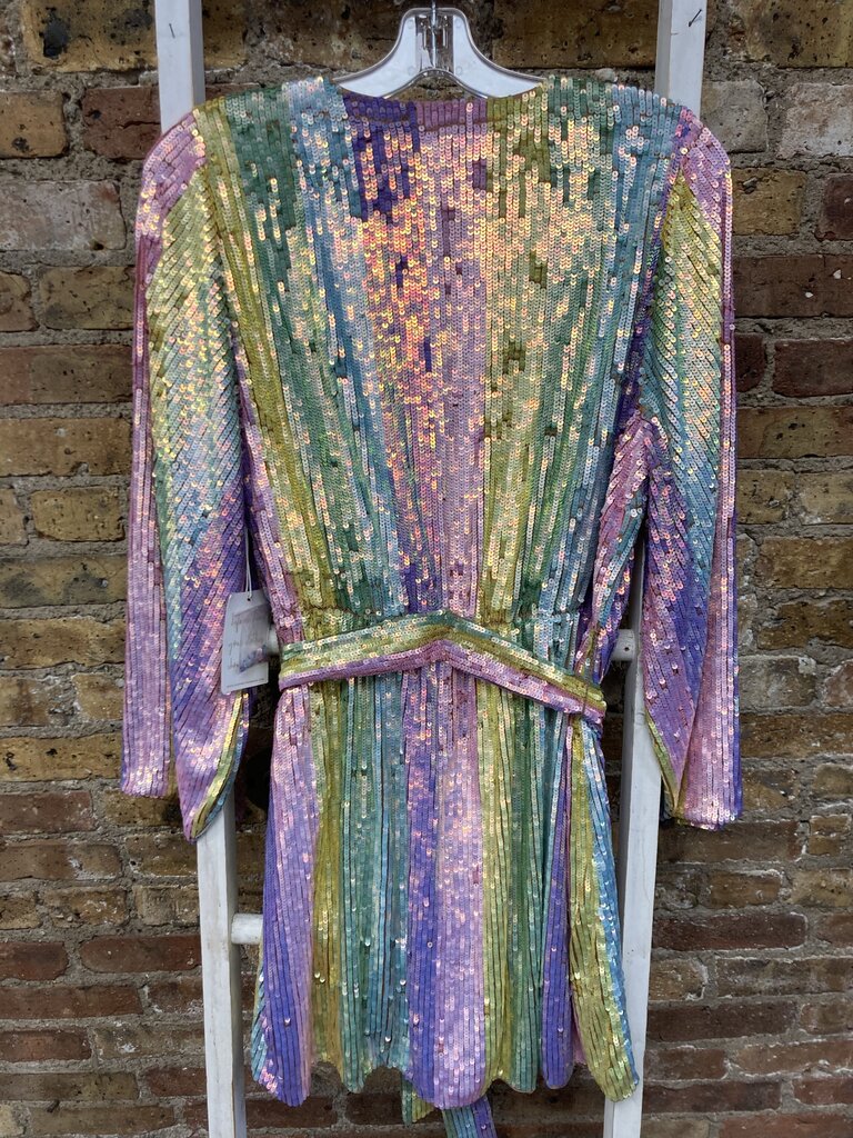 Rainbow Sequin LS Dress