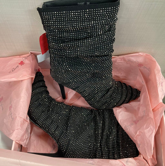Boots NEW Black Jeweled Lycra