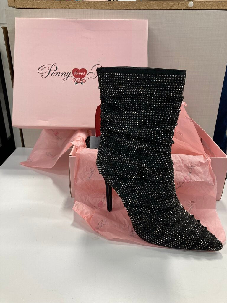 Boots NEW Black Jeweled Lycra