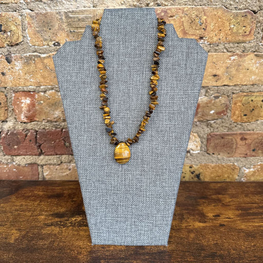 Tigers Eye Chip/Pendant Necklace