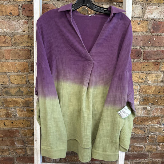 Two Tone Gauze Blouse