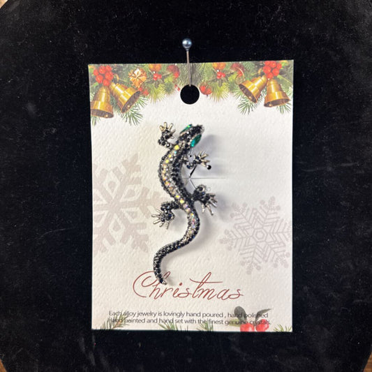 Lizard Rhinestone Brooch