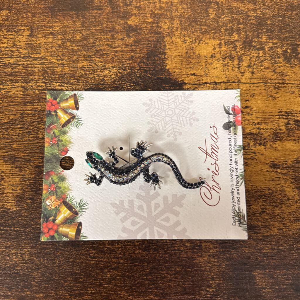 Lizard Rhinestone Brooch