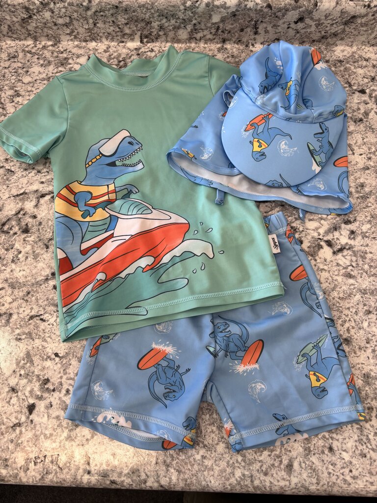 3PC Swimset shirt/hat/shorts