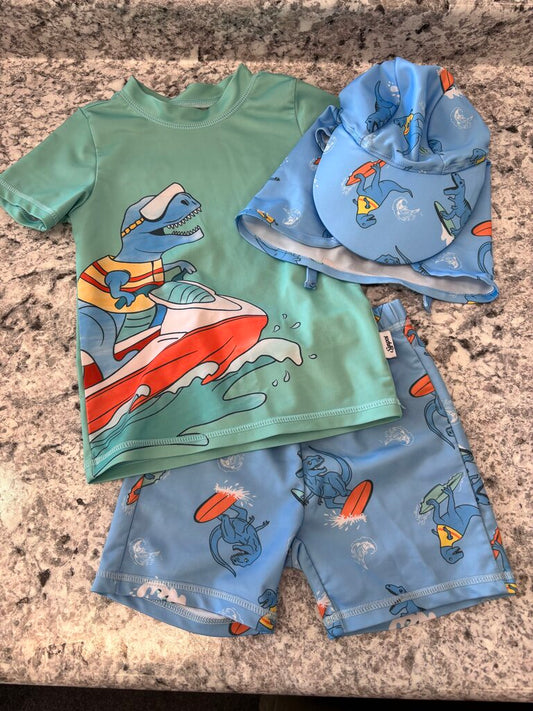 3PC Swimset shirt/hat/shorts