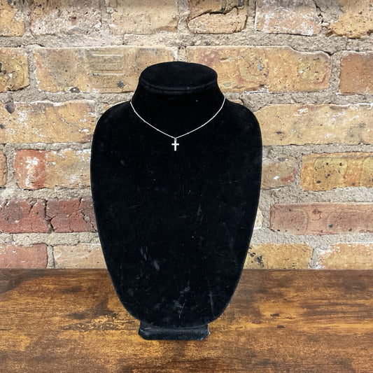 Mini Diamond Studded Cross Necklace