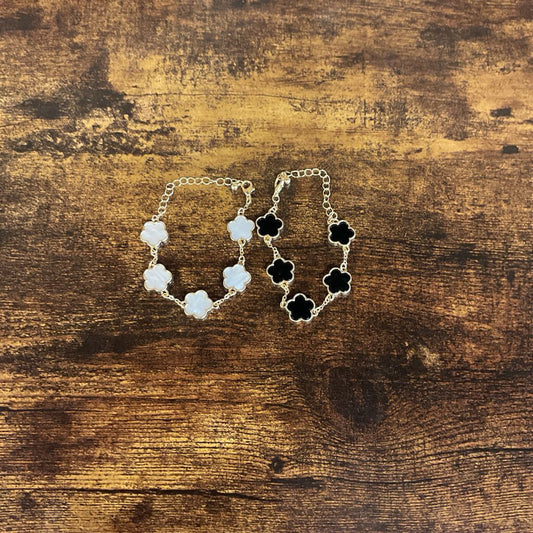 Floral Clover Bracelet Set of 2