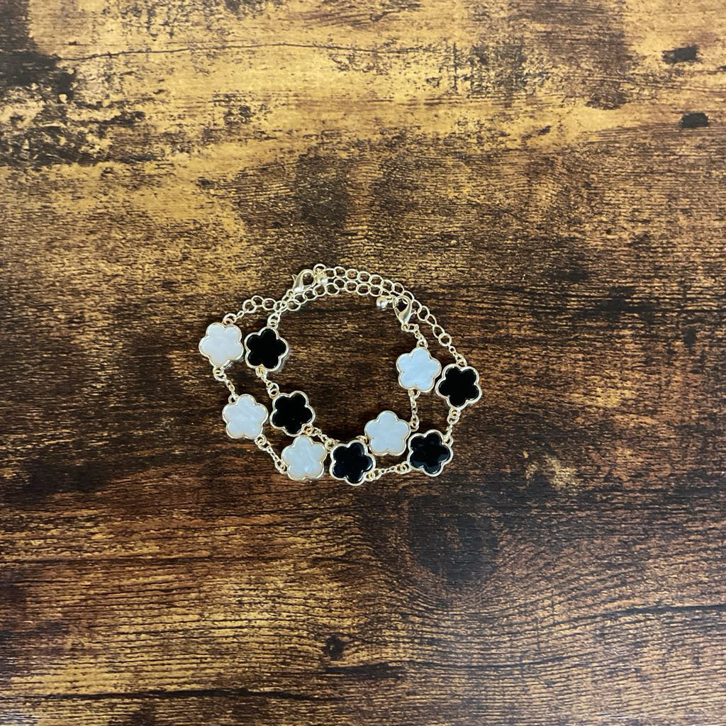 Floral Clover Bracelet Set of 2