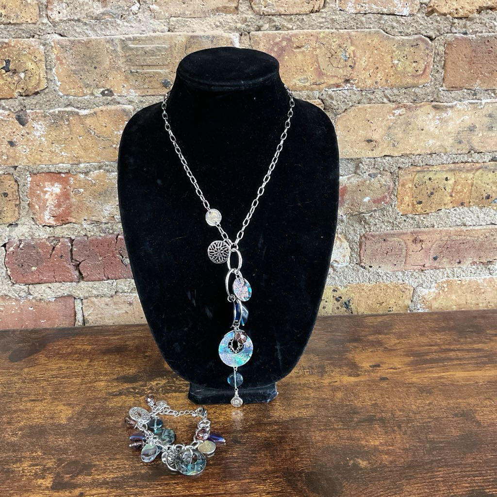 Necklace/Bracelet Set Beads Abalone Charms