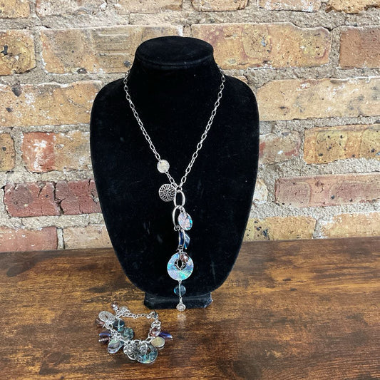 Necklace/Bracelet Set Beads Abalone Charms