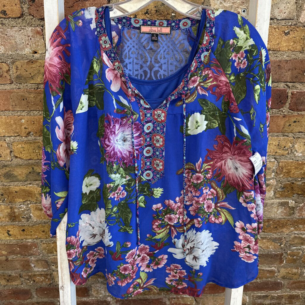 2 pc. Sheer Floral Blouse/Camisole