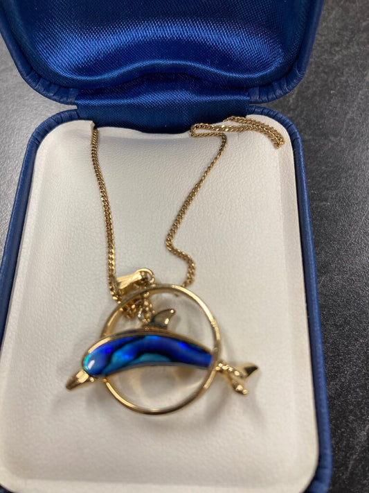 Necklace dolphin hoop