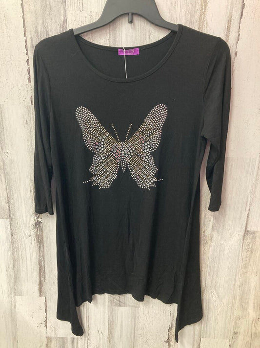 NWT Shirt LS Bling Butterfly Asym Hem