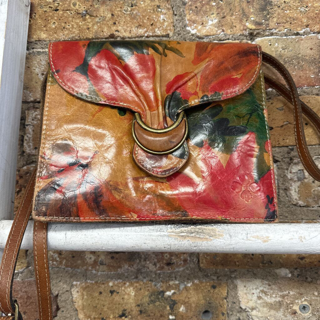 Crossbody Floral Leather