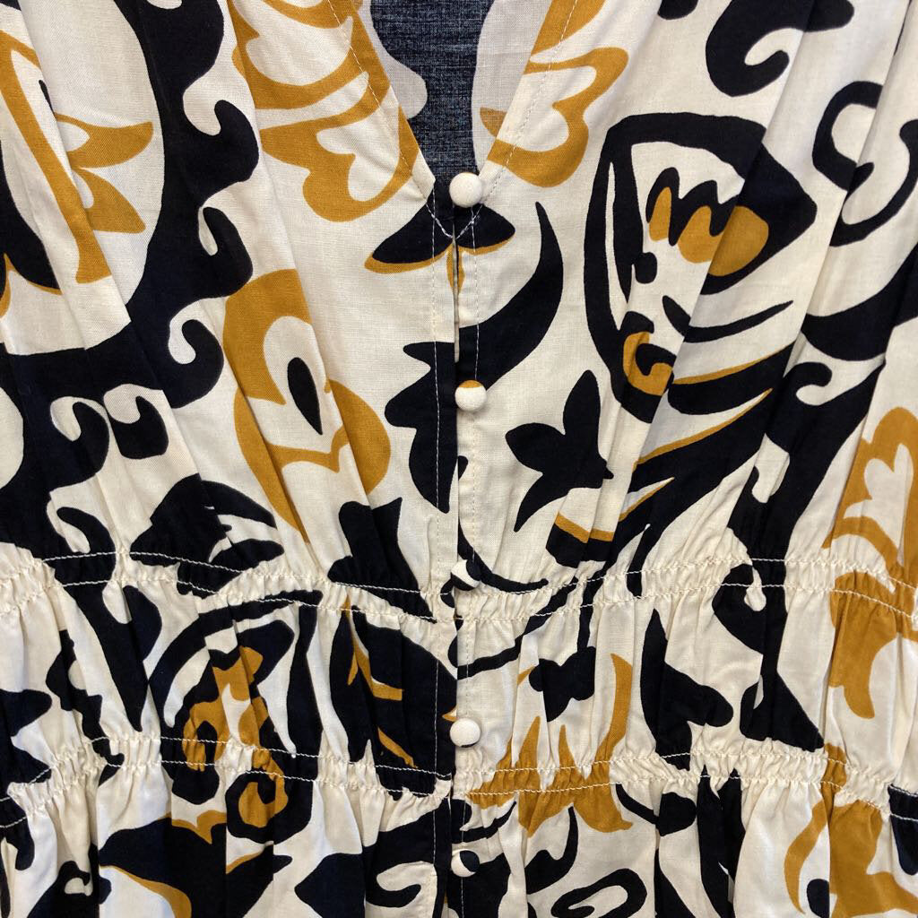 Pattern Button Tank Top