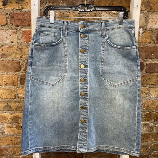 Button Front Jean Skirt