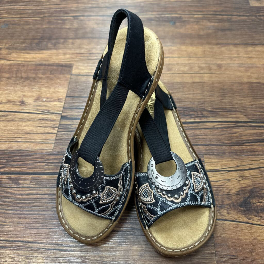 Sandals Slingback Embroidered