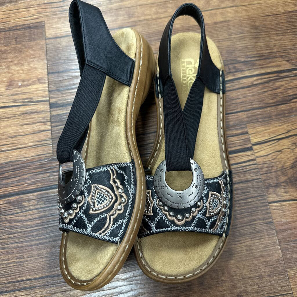 Sandals Slingback Embroidered