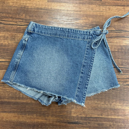 Denim Wrap Skort