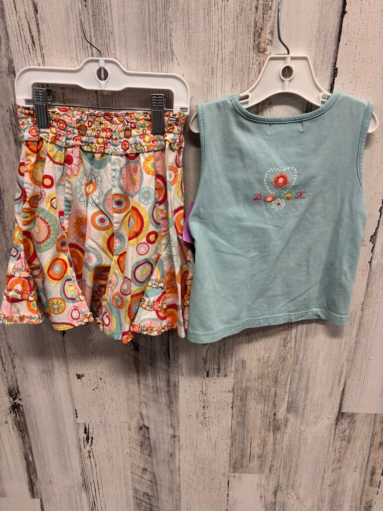 2Pc Outfit Floral Skirt Tank
