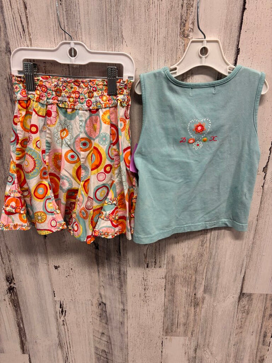 2Pc Outfit Floral Skirt Tank