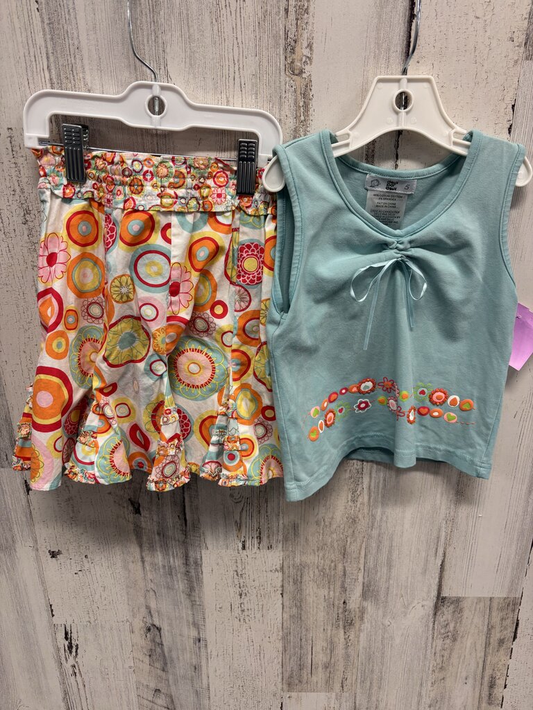 2Pc Outfit Floral Skirt Tank
