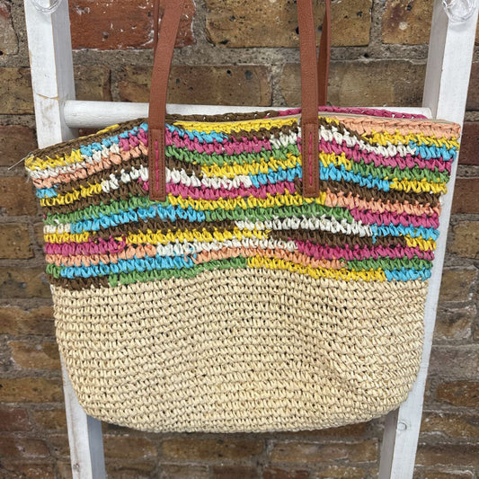 Bag Tote Straw Striped