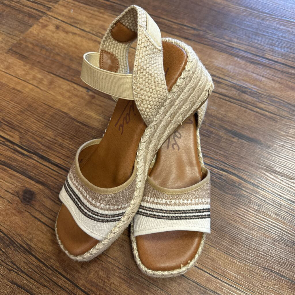 Sandals Wedge Espadrille Stripe