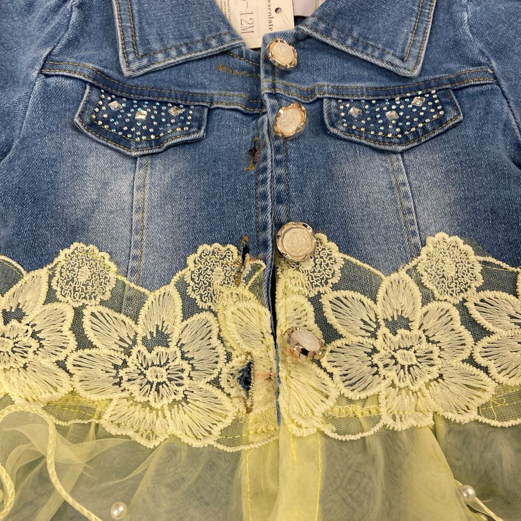 NWT 2 Pc Outfit Denim Lace